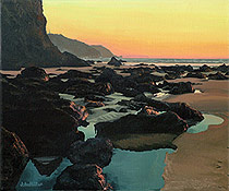 Golden Sunset Original Oil Painting on Canvas