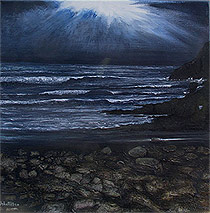 Night Storm at Sea Original Oil Painting on Canvas