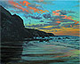 Porthtowan - Last Light Original Oil Painting on Canvas